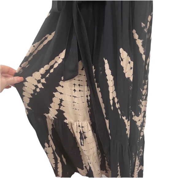 NWT-Young Fabulous broke Isla tie dye maxi dress-high low-black, tan size xs - Picture 7 of 7